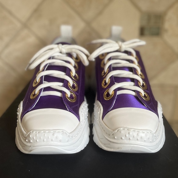 Rare!!! No. 21 Billy Satin Purple Designer Luxury Sneakers NIB NWT - Picture 10 of 16
